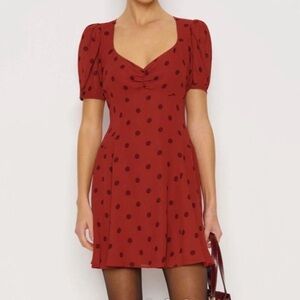 Reformation Red Polka Dot Mini Dress